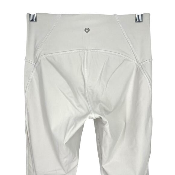 Lululemon Train Times Crop 21" White Size 6 Full On Luxtreme - Picture 3 of 8